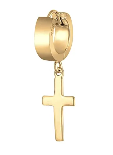 Produktbild Kuzzoi Herren-Ohrring Creole Kreuz – Goldener Ohrhänger für Männer