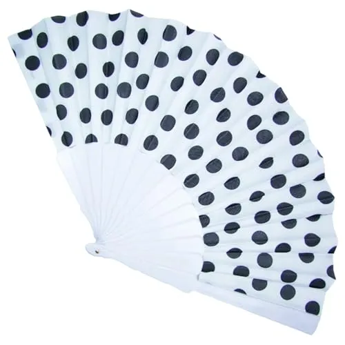 Funny Fashion Fifties Fächer mit Punkten | Weiß Schwarz von Funny Fashion