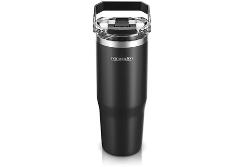 Arendo Thermobecher Thermal Mug 900 ml, Kaffee to go Becher mit Deckel aus Edelstahl 0,9 L, 1-tlg., Edelstahl (SUS304 innen, SUS201 außen), Deckel aus Kunststoff (BPA-frei), hält 12h heiß & 6h kalt, doppelwandig, 100% auslaufsicher, Coffe-to-go