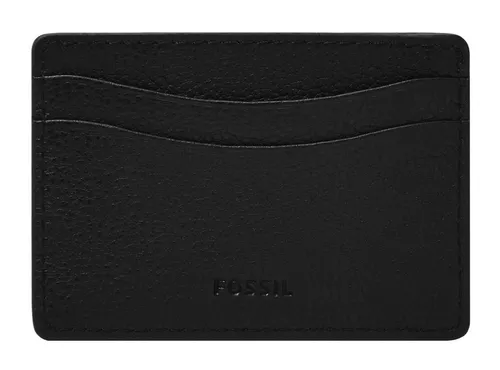 FOSSIL Anderson Card Case Schwarz - Eleganter Kartenhalter - Kompakter FOSSIL Kartenhalter aus hochwertigem Leder mit 3 Fächern für Karten und einem Einschub für Geldscheine. Praktisch und stilvoll, ideal für den Alltag.