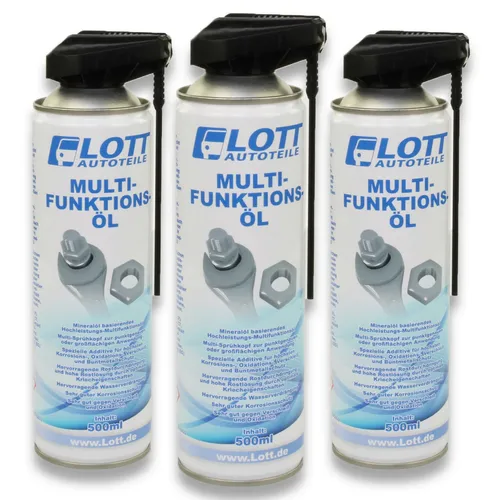3x Lott Multifunktionsöl 500ml mit 2-Wege Sprühkopf Schmiermittel Rostlöser
