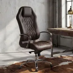 FINEBUY Chefsessel SuVa3468_1 - MONTEREY Echtleder Bürostuhl - Bürostuhl mit hoher Rückenlehne und Kopfstütze, elegantes Design in echtem Leder, inklusive Lendenwirbelunterstützung für optimalen Komfort und Flexibilität beim Arbeiten.