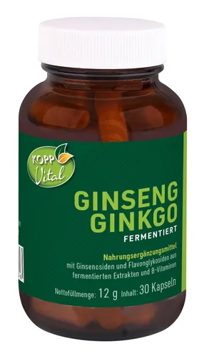 KOPP Vital® Ginseng + Ginkgo fermentiert 30 Kapseln 12 g Panax-Ginseng vegan