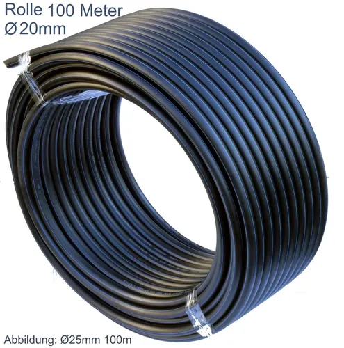 PE HD Rohr Wasserleitung Kunststoffrohr Bewässerung Wasserrohr PE-Rohre 20 mm