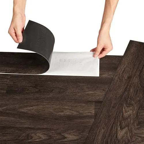 neu.holz Vinylboden Vanola Laminat Selbstklebend rutschfest Antiallergen Bodenbelag PVC-Platten 0,975 m² Dark Wood Wenge