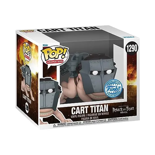 Funko POP! Super: AOT - Cart Titan - Attack On Titan - Chibi Figur, ca. 15,24 cm groß, aus hochwertigem Vinyl, ideal als Geschenk für Anime-Fans und Sammler.