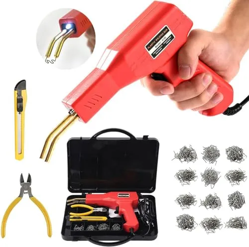 150W Plastikschweißgerät Auto Stoßer Reparatur Kit, 800-Stück Heiße Nähmaschine Schweißpistole Reparatur Maschine, Plastikreparatur Schweißen Kit für Auto Stoßer/Autoteile