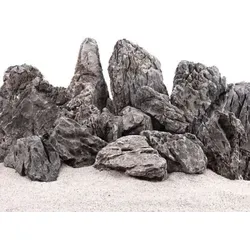 Aquaristikwelt24 - Aquarium Natursteine Mini Landschaft Seiryu Steine Grau 20kg Gr.m 500-900g Nr.67