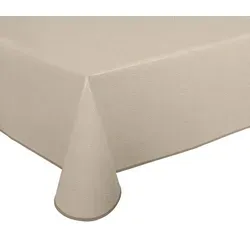 Beautex Tischdecke Wachstuch Tischdecke abwischbar rutschfest mit Paspelband Eckig Rund (1-tlg) beige Eckig | 130 cm x 160 cm