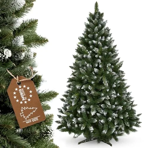 KADAX künstlicher Weihnachtsbaum 220cm mit silbernen Kügelchen