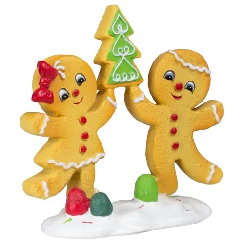 Christmas Paradise Deko Lebkuchen Figuren - Weihnachtlicher Zierschmuck: Handgefertigtes Lebkuchenpaar mit zauberhaften Details, ideal für den Gabentisch oder Kamin. Größe ca. 17x16x6cm, Material: Polyresin.