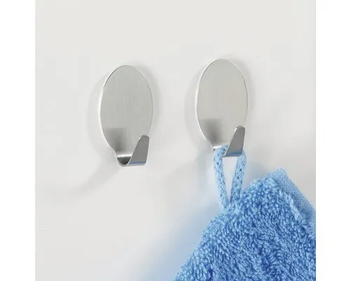 Maxihaken Edelstahl matt 2 Stück