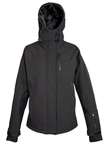 DEPROC-Active Damen Softshell Jacke Chicopee, Schwarz, Größe 42 - Funktionsjacken für Damen, wetterfest und ideal für winterliche Aktivitäten, perfekt für Ski und Outdoor.