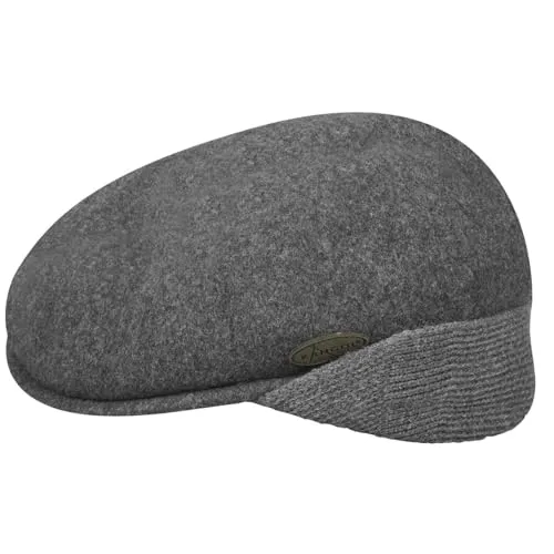 Kangol Herren Schirmmütze Wool 504 - Grau (Dark Flannel) - Schirmmützen für Herren aus 100 % Wolle in Größe L, stilvoll und warm für jede Jahreszeit.