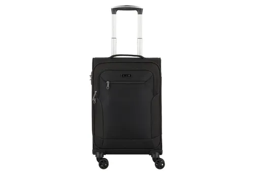 d&n Travel Line 6804 Kabinentrolley 55 cm - Schwarz - Robuster Weichgepäcktrolley aus 600D Polyester/Nylon mit mehrstufigem Teleskopgriff, ideal für Reisen. Inklusive Wäschefach und sicherem Kombinationsschloss für zusätzlichen Komfort.