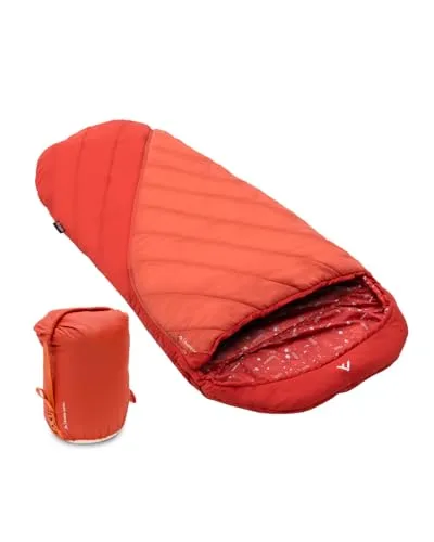 qeedo Buddy Junior Camping Schlafsack - Schlafsäcke für Kinder (10-25°C) mit viel Platz für Bewegungen, kuscheligem Material und sicherem Reißverschluss – ideal für Frühling, Sommer & Herbst.