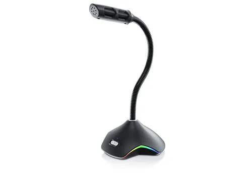 CSL Standmikrofon, USB Desktop Mikrofon mit RGB Beleuchtung, RMP 900 Tischmikrofon