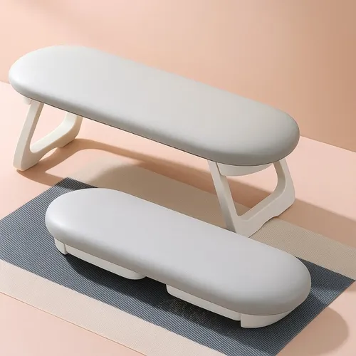 Hellgrau Faltbares Nagel Handkissen PU Leder Armauflage mit Matte UV Maniküre