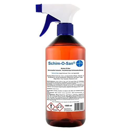 HERRLAN® Schim-O-San Schimmelentferner Spray – 1000 ml Sprühflasche – Schimmelspray für Bad, Fugen, Wand & Fassade – geruchsarm & materialschonend – Made in Germany