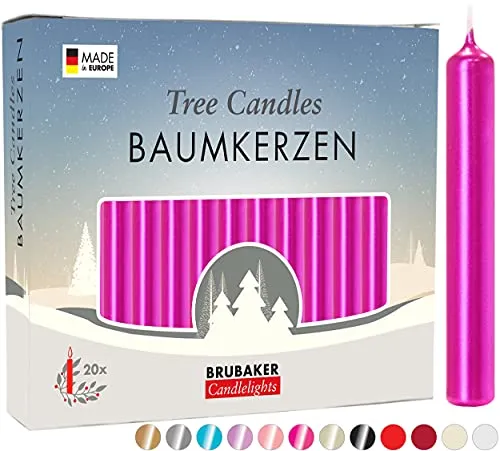 BRUBAKER 200er Pack Baumkerzen Wachs in lila von BRUBAKER