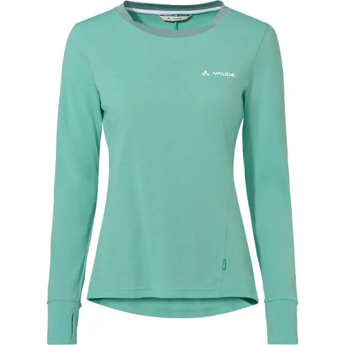 Vaude Women's Sveit L/S Shirt II - Longsleeve Gr 38 türkis - Funktionales Longsleeve für aktive Abenteuer: Türkis, Größe 38, mit Daumenschlaufen, ideal für Bergsport und Wandern. Hochwertiges Material für besten Tragekomfort.