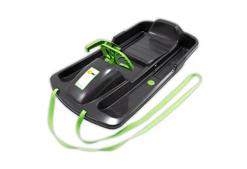KHW Rennschlitten Lenkbob Snow Fox - Anthrazit, robust und ergonomischer Sitz für optimalen Komfort bei allen Schneebedingungen