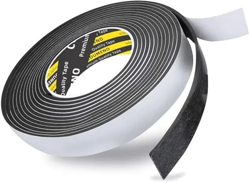 COUMENO Schwarzes Schaumstoff-Klebeband, 30mm x 3m, EVA-Dichtungsband | 3mm Einseitiges Selbstklebendes Moosgummi-Dichtungsband für Türen und Fenster, Wind-/Kälte-/Wärme-/Schall-/Kollisionsschutz