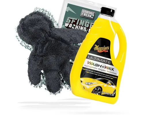 detailmate Garage Freaks 5 Finger Waschhandschuh + Autoshampoo Autoshampoo (Set, [- Frottierhandschuh - Mikrofaser - Auto Reinigung Wasch Set)