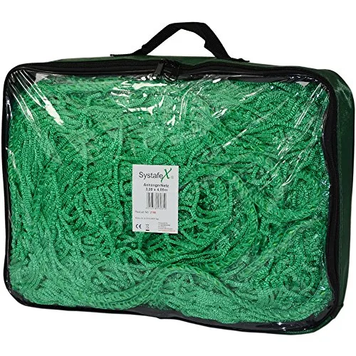 Systafex Anhängernetz 3m x 4m Grün - Anhängerplanen & Anhängernetze, hochreißfestes Material für optimale Ladungssicherung und einfache Verstauung, ideal für PKW-Anhänger und LKW.