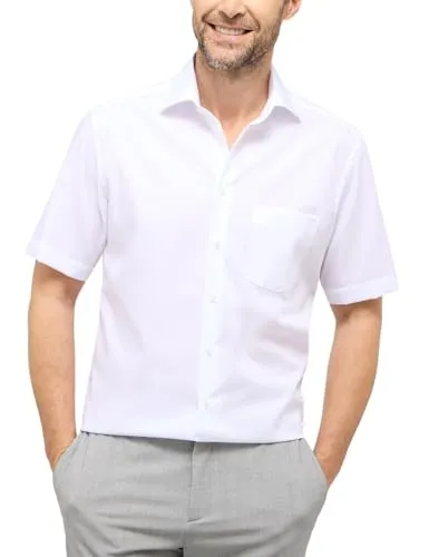 ETERNA MODERN FIT Kurzarmhemd für Herren, Gr. 45, Weiß - Herren-Freizeithemden, bügelfrei und atmungsaktiv. Ideal für Büro und Freizeit, sorgt für einen coolen Look bei jedem Anlass.