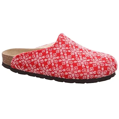 Rohde Damen Pantoffeln Filz Hausschuhe Alba 4800 - Größe 41, Rot - Damen-Hausschuhe, aus hochwertigem Filz, bieten höchsten Tragekomfort und warme Füße für entspannte Abende zu Hause.