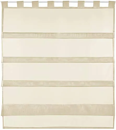 Bestlivings beige Bistrogardine Transparent mit Schlaufen in 90x110 cm (BxL), in vielen Varianten erhältlich