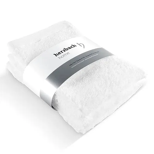 herzbach home Gästehandtuch 3er Set 30 x 50 cm (Weiß) – Hochwertige, weiche & saugstarke Gäste-Handtücher in Premium-Qualität – 100% natürliche Baumwolle