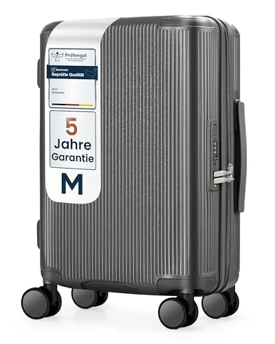 4FLY Leichter Premium Hartschalen-Handgepäckkoffer M mit USB-Anschluss
