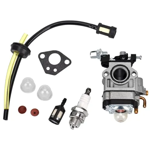 Queta Vergaser für Motorsense 52 cc, 49 cc, 43 cc - Carbu-Set mit Zubehör - Benzinkanister für Motorsensen, inklusive Vergaser, Dichtungen, Zündkerze und Benzinfilter für eine optimale Leistung und einfache Wartung.