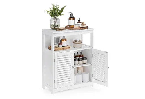 VASAGLE Badezimmerschrank mit offenem Fach in weiß von VASAGLE