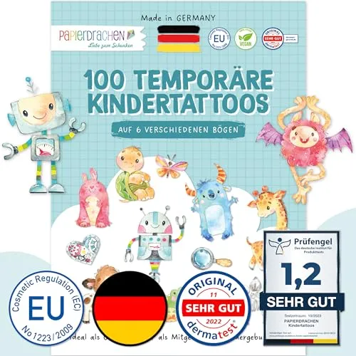 Papierdrachen 100 besonders hautfreundliche Kindertattoos von Papierdrachen