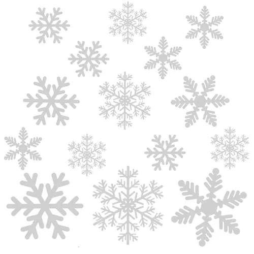 Linkbro 182 Stück Schneeflocken Deko Fenster, 3 Muster, 5.5/8 / 11CM, Statisch Haftende PVC Aufkleber, Abnehmbare Weihnachts Fensterbilder Weihnachtsdeko für Glastüren Anzeigefenster