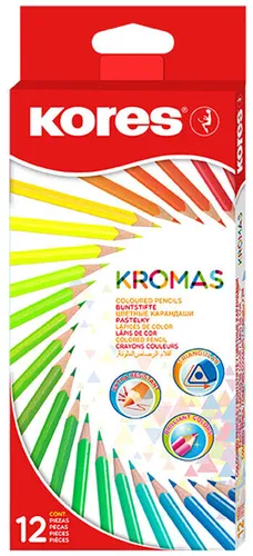 Kores KROMAS Dreikant Buntstifte 12er Karton Etui