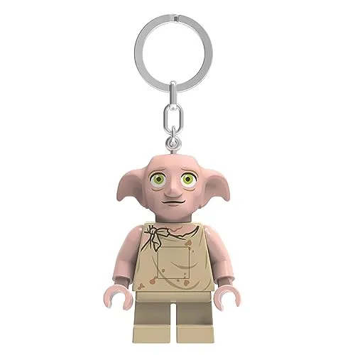 LEGO Harry Potter Dobby Schlüsselanhänger Licht – 6,3 cm große LED-Figur mit beweglichen Teilen, Metallring, Batterien inklusive, offiziell lizenziert, Geschenk für Kinder ab 6 Jahren