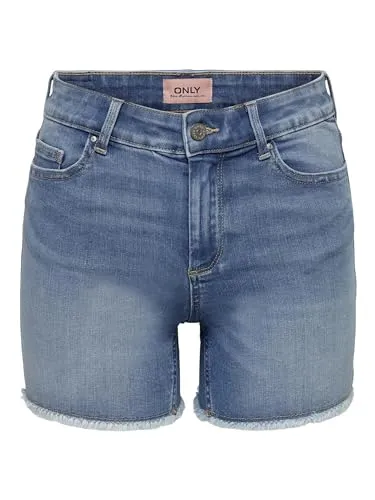 ONLY Jeansshorts ONLBlush mit Fransen - Stylische Jeansshorts mit Fransen, ideal für sommerliche Outfits und lässige Freizeitlooks.