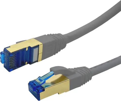 ProfiPatch LAN Kabel Cat7 S/FTP RJ45 Premium Patchkabel 10GB 600MHz LSZH Ethernet Netzwerkkabel grau 0,25m
