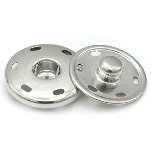 Sets Metall-Druckknöpfe aus Messing zum Aufnähen (25 mm) 10 in silber von Flying Horse66