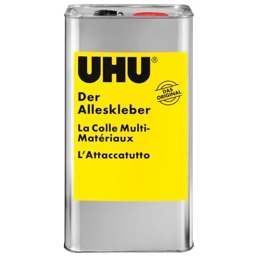 UHU Der Alleskleber, Kanne 5kg - Klebstoffe - Der bewährte Alleskleber für nahezu alle Klebefälle, schnell trocknend und glasklar, ideal für präzise Anwendungen ohne Papierwellung.