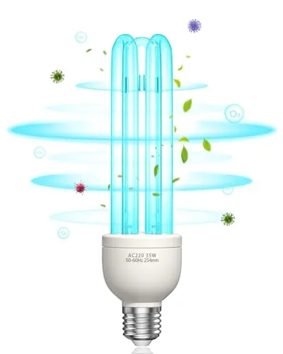 BrightArk Lampe Desinfektion mit Ozon LED Licht 35W E27 254nm Keimtötende Lampe Starke Sterilisation und Desinfektion AC220-240V Perfekt für Küche, Schlafzimmer, Wohnzimmer, Büro Frischluft