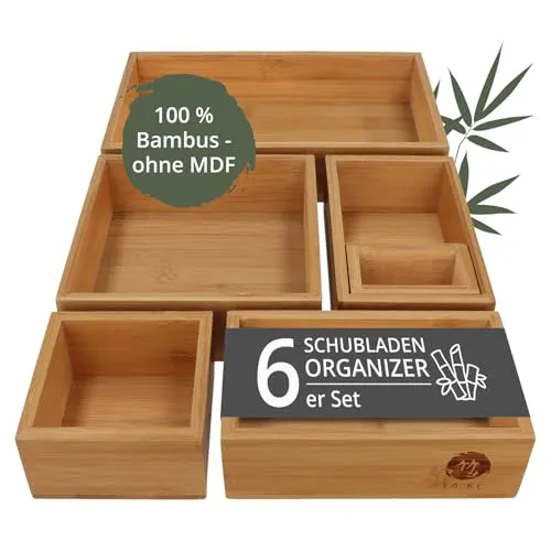 TAKE® 6-teiliges Schubladen Organizer aus 100% Natur Bambus von TA · KE