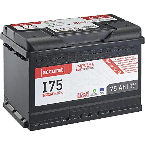 Accurat EFB Batterie I75-12V, 75Ah, 760A, Impulse, wartungsfrei