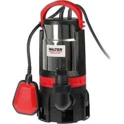 WALTER 2in1 Schmutz- und Klarwasserpumpe - Wasserpumpen mit 16.500 l/h Förderleistung, ideal für Regenwasser, Klarwasser und Schmutzwasser. Hohe Förderhöhe von 9 m und 3 Jahre Herstellergarantie.