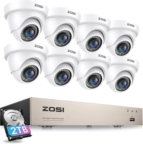 ZOSI 8CH HD 1080P DVR Überwachungskamera Set 2TB 8X Außen 2MP Kamera CCTV System