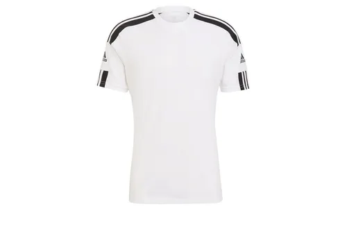 adidas Herren Squadra 21 Jersey, White / Black, M - Herren-Shirts mit regulärem Schnitt und Rundhalsausschnitt, hergestellt aus 100 % recyceltem Polyester für nachhaltigen Komfort.
